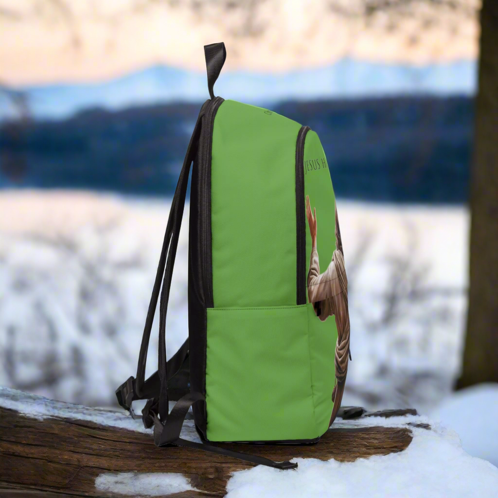 "Jesus Has My Back" Christian Backpack (Choose Green Shade)