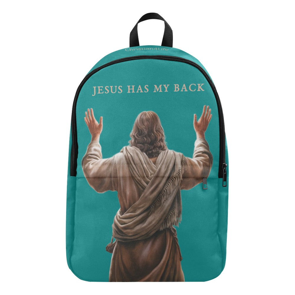 "Jesus Has My Back" Christian Backpack (Choose Green Shade)