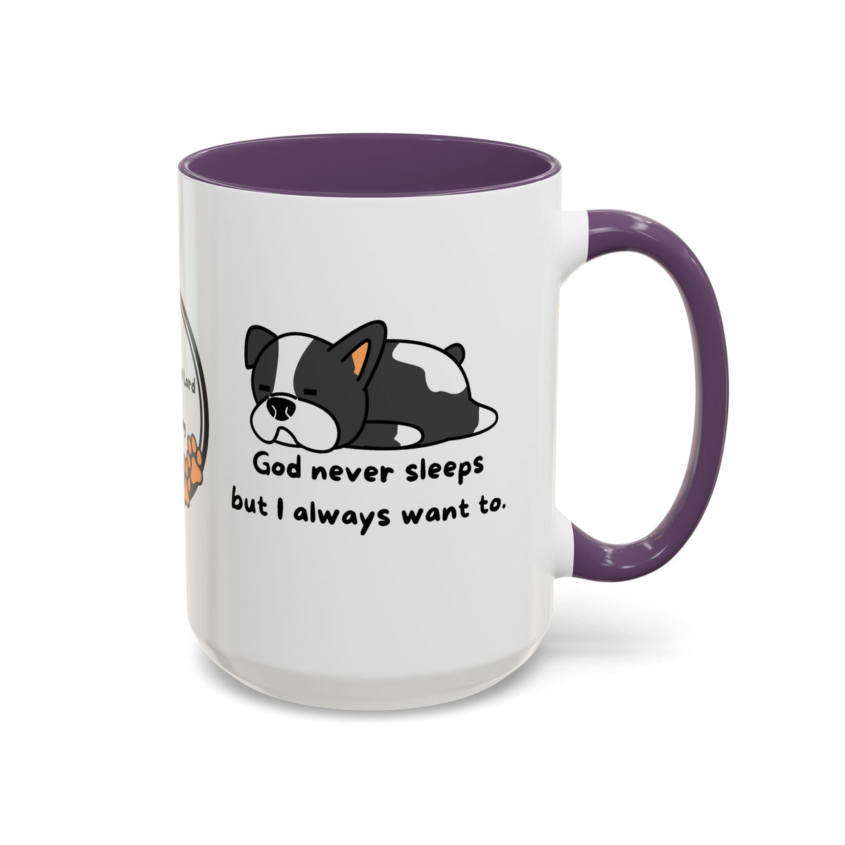 Christian "God never sleeps" 11 oz and 15oz Accent Mug, multiple colors, Christian Mug