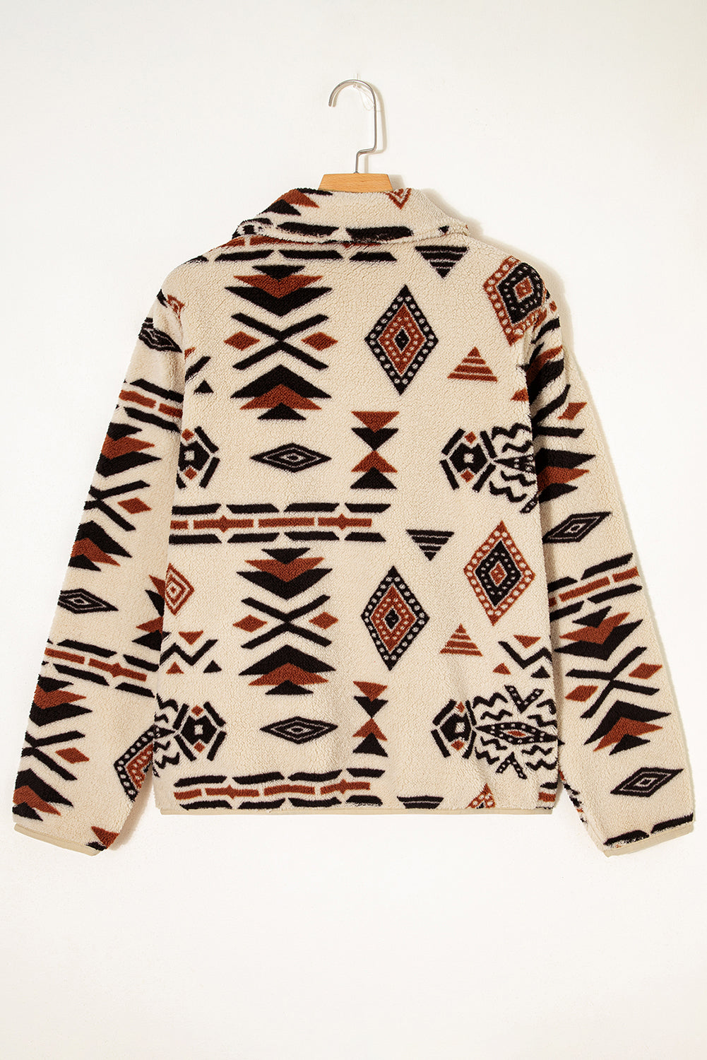 Black Western Aztec Half Zip Plush Sweatshirt