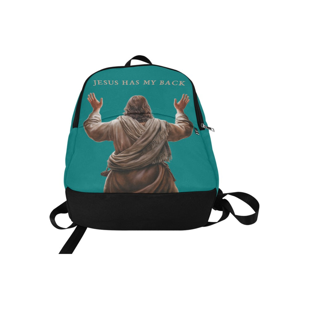 "Jesus Has My Back" Christian Backpack (Choose Green Shade)