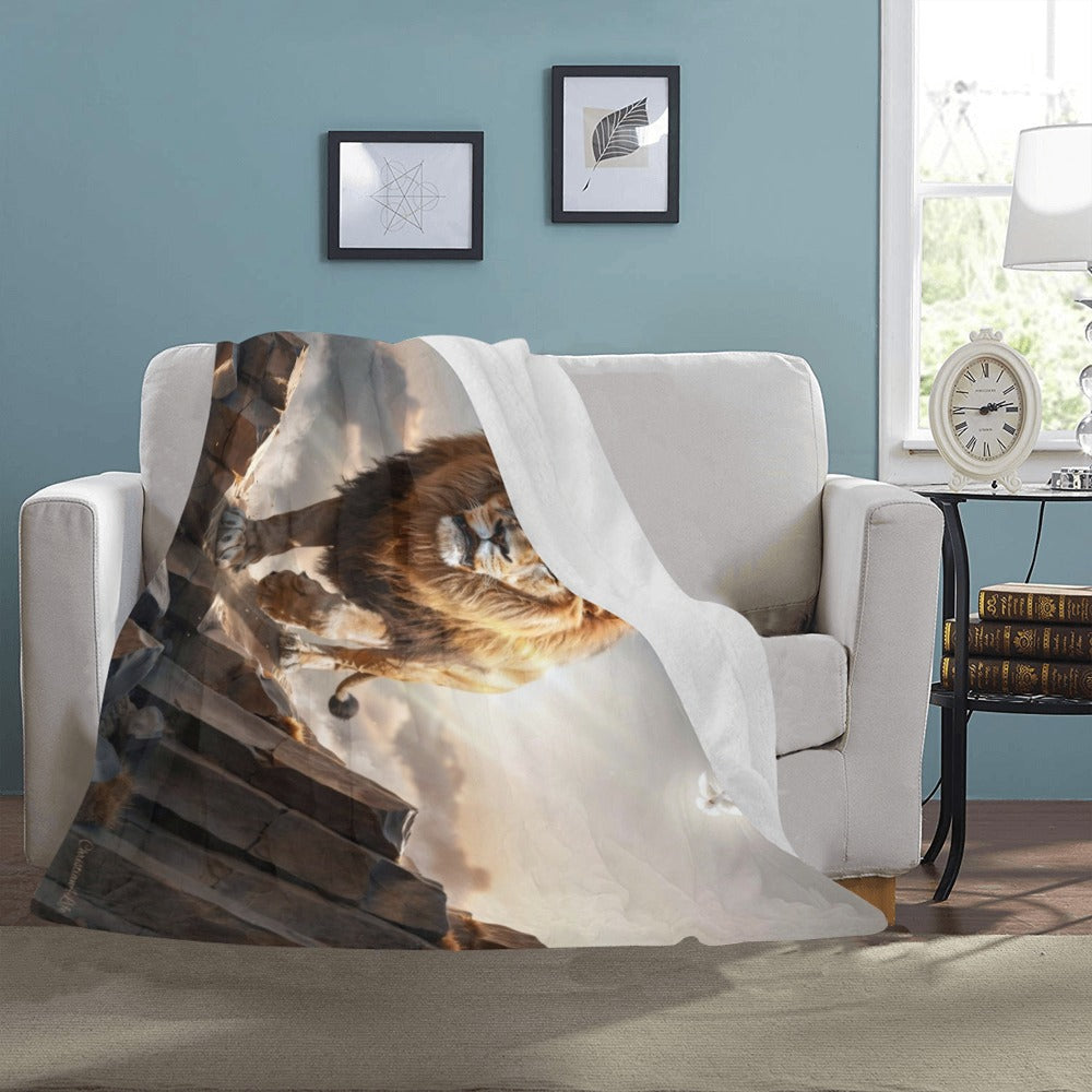 Lion of Judah and Holy Spirit Ultra Soft Micro Fleece Blanket (multiple sizes)