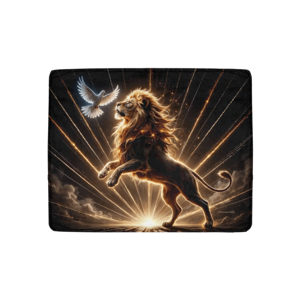 Lion of Judah and Holy Spirit with Golden Rays -Ultra Soft Micro Fleece Blanket (multiple sizes)