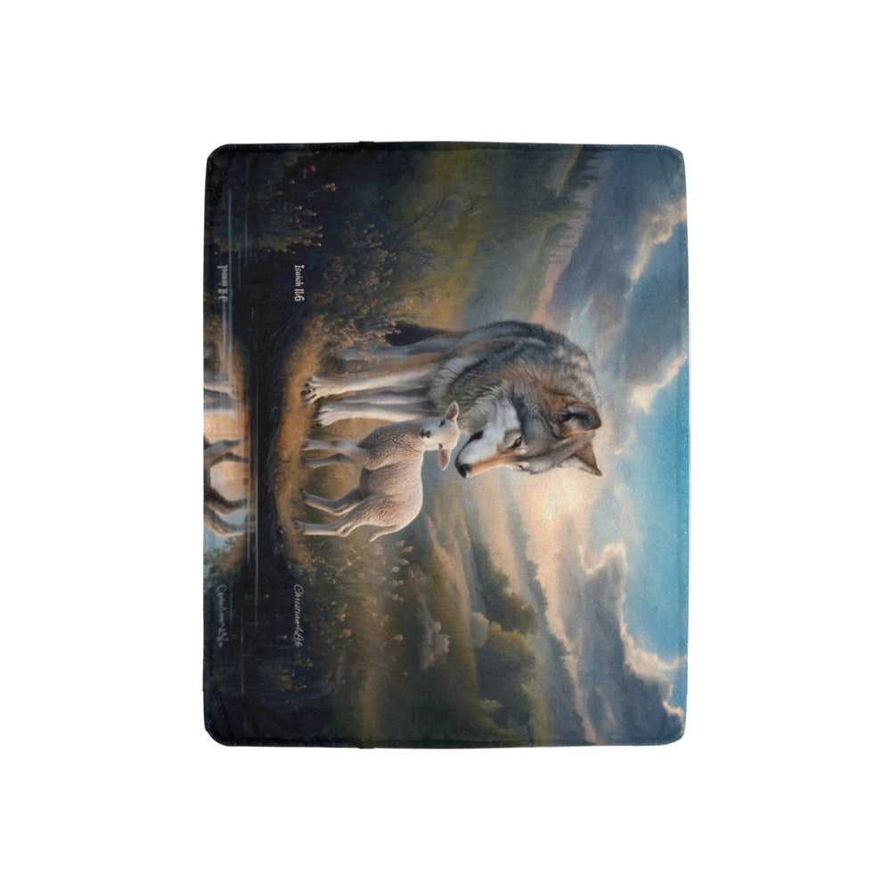 Wolf and Lamb Reflection Isaiah 11:6 Ultra-Soft Micro Fleece Blanket (multiple sizes)