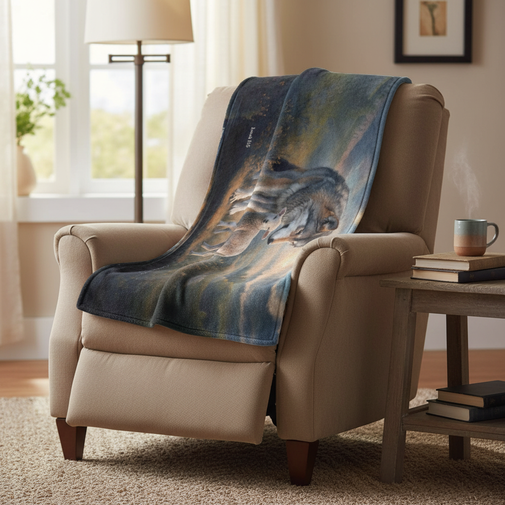 Wolf and Lamb Reflection Isaiah 11:6 Ultra-Soft Micro Fleece Blanket (multiple sizes)