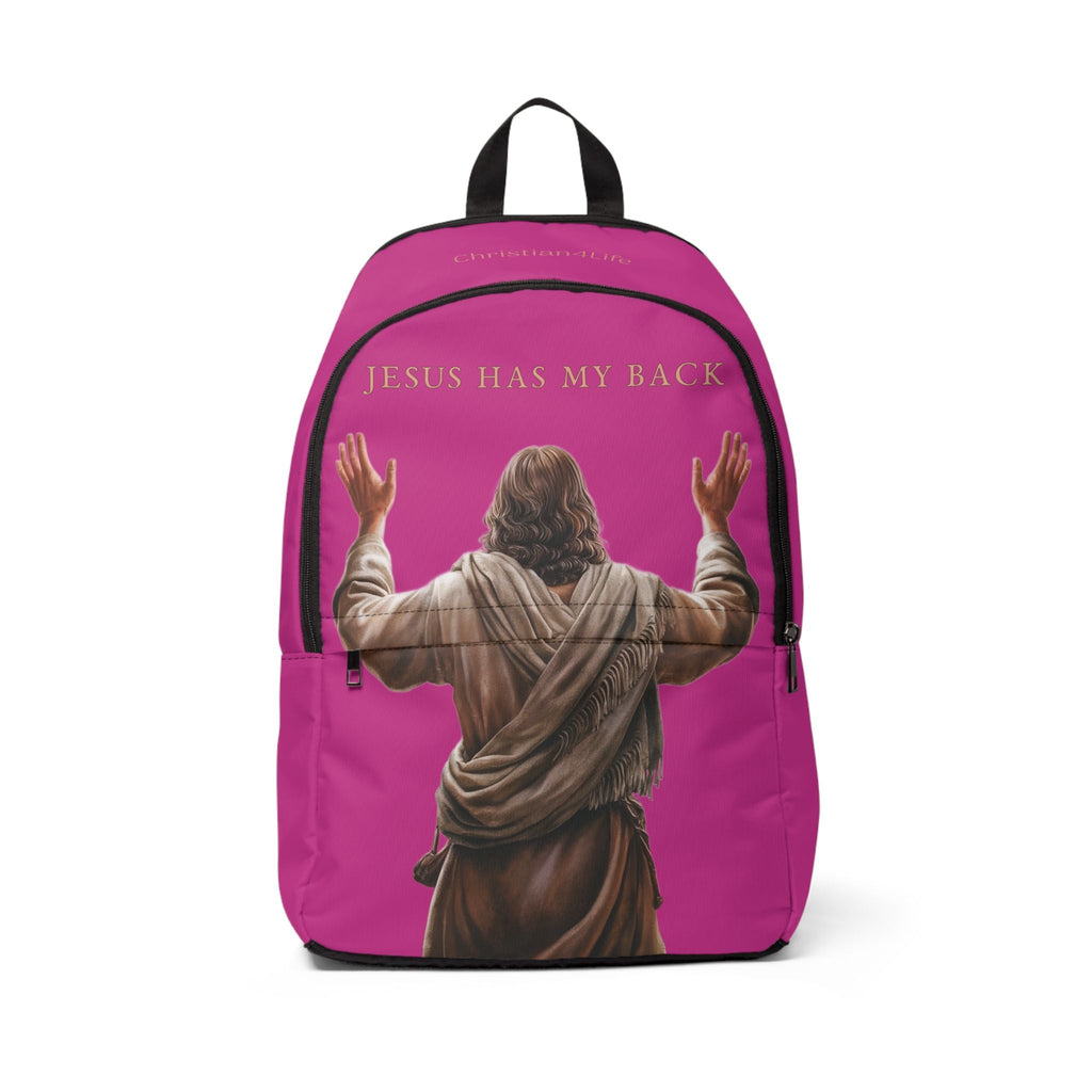 "Jesus Has My Back" Christian Backpack (Choose Pink Shade)