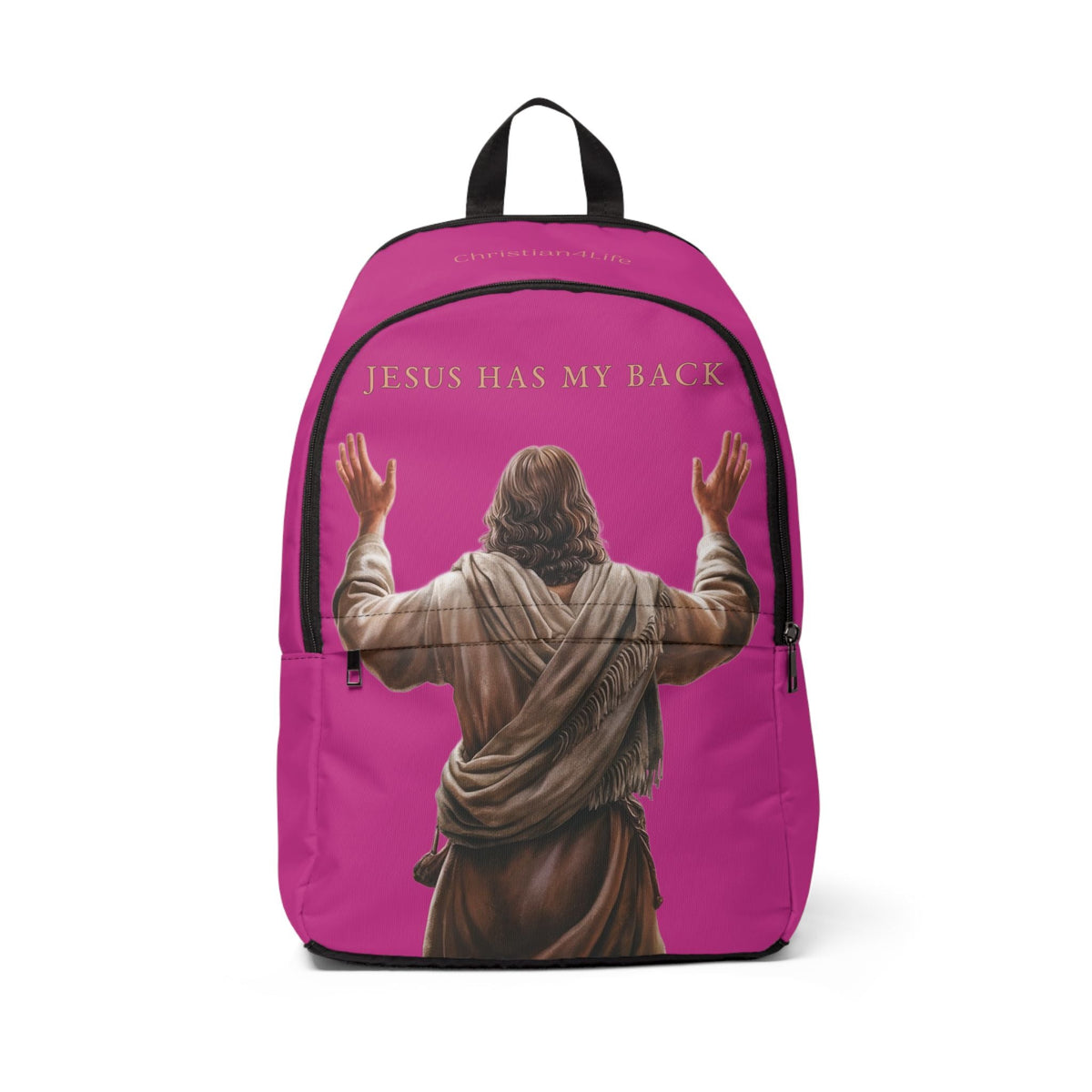 "Jesus Has My Back" Christian Backpack (Choose Pink Shade)