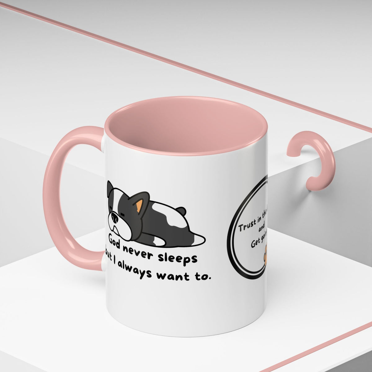 Christian "God never sleeps" 11 oz and 15oz Accent Mug, multiple colors, Christian Mug