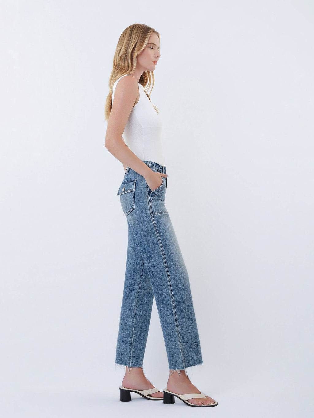 Aileeah High Rise Patch Pocket Jeans