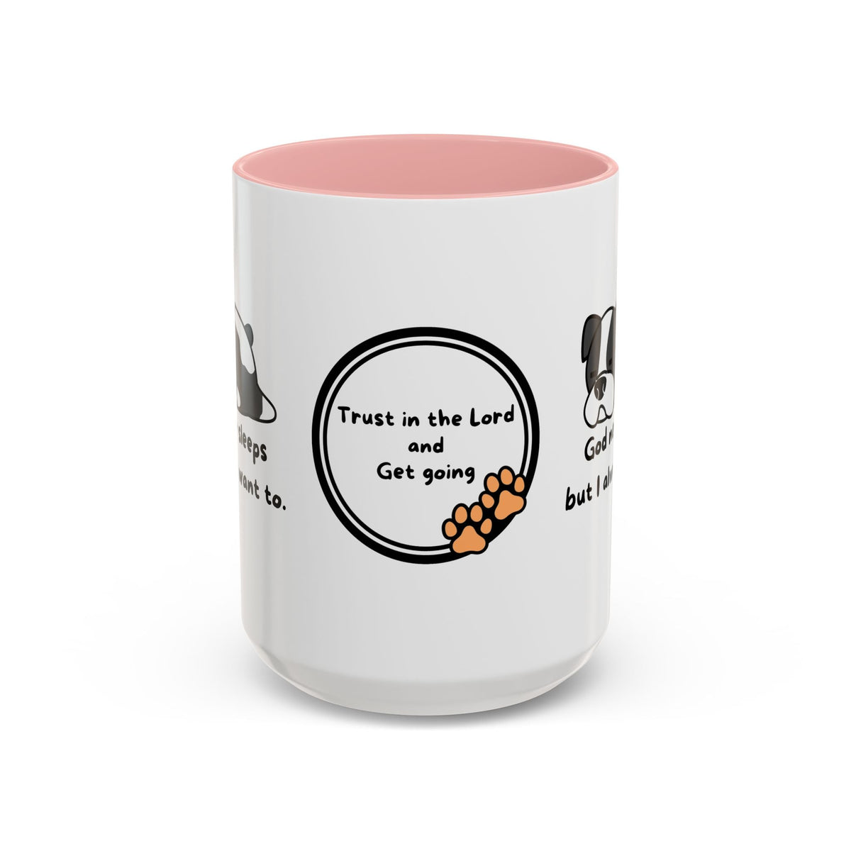 Christian "God never sleeps" 11 oz and 15oz Accent Mug, multiple colors, Christian Mug
