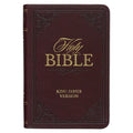KJV Holy Bible, Mini Pocket Size, Faux Leather Red Letter Edition - Ribbon Marker, King James Version, Burgundy - Leather