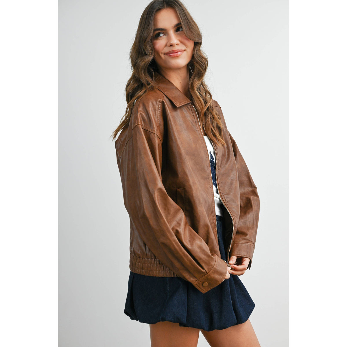 Alexandria Collared Leather Jacket