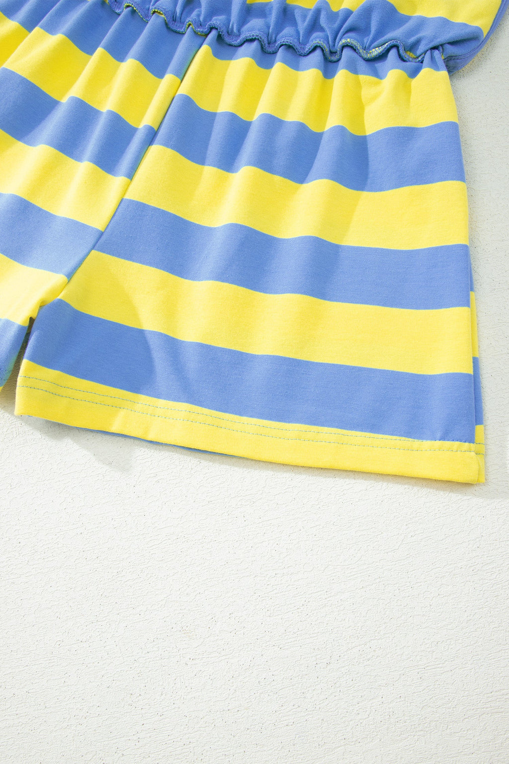 Yellow Stripe Dolman Tee Drawstring Skort Athletic 2pcs Set