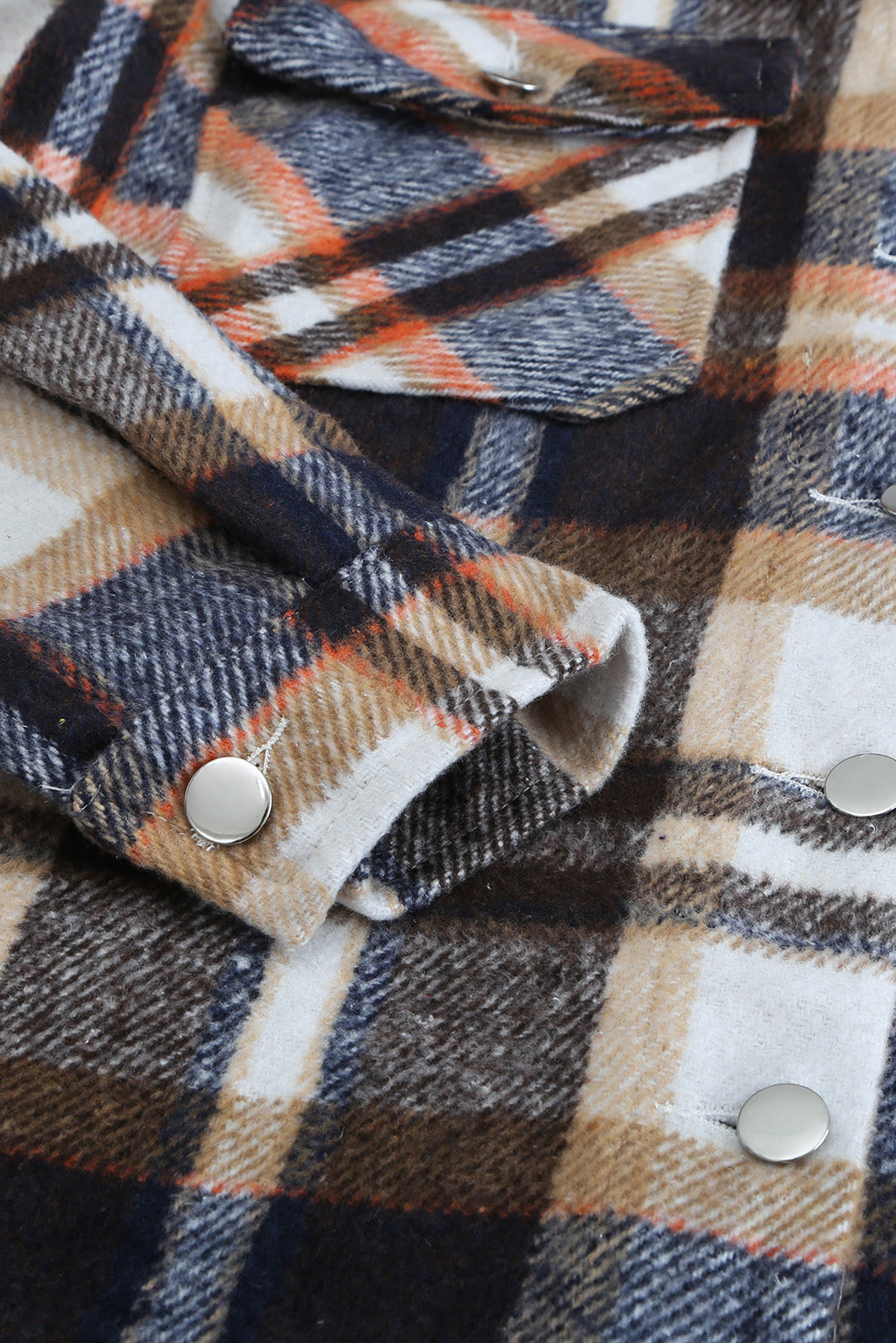 Green Geometric Plaid Print Pocketed Shacket