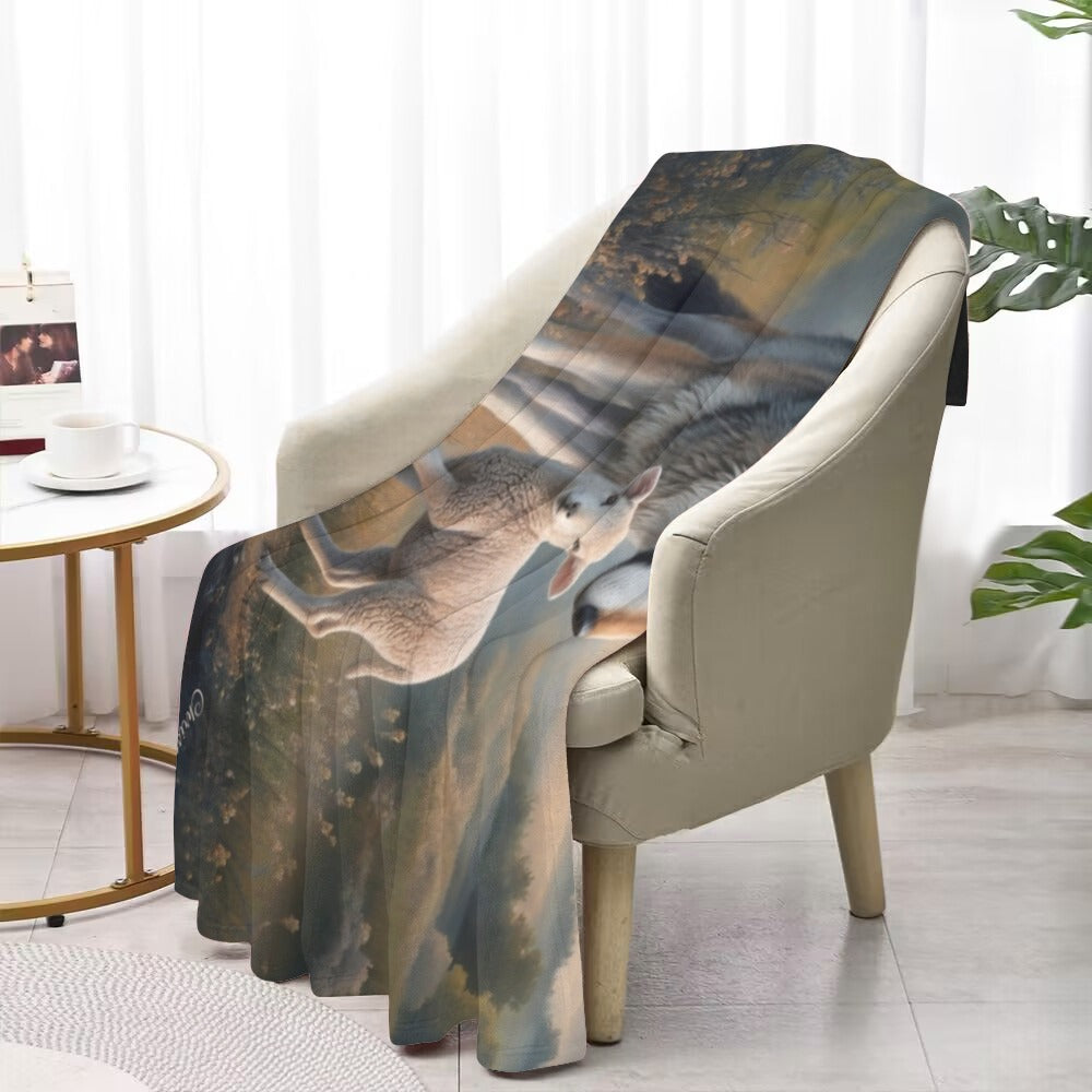 Wolf and Lamb-Isaiah 11:6 -Ultra-Soft Micro Fleece Blanket (multiple sizes)