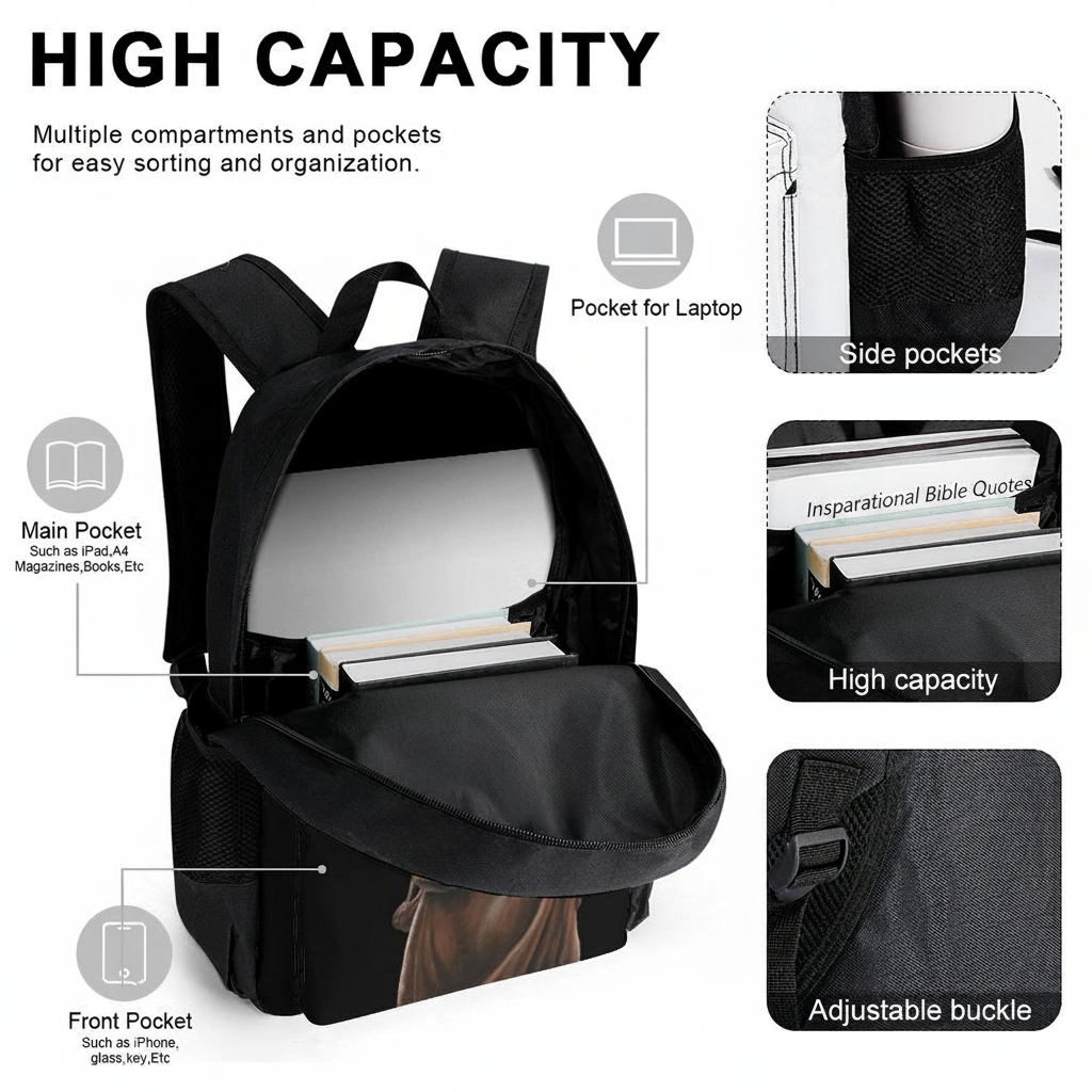 Jesus Has My Back - Three piece set combination Backpack, Lunch Bag and Small Case