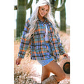 Orange Plaid Print Loose Vintage Shirt