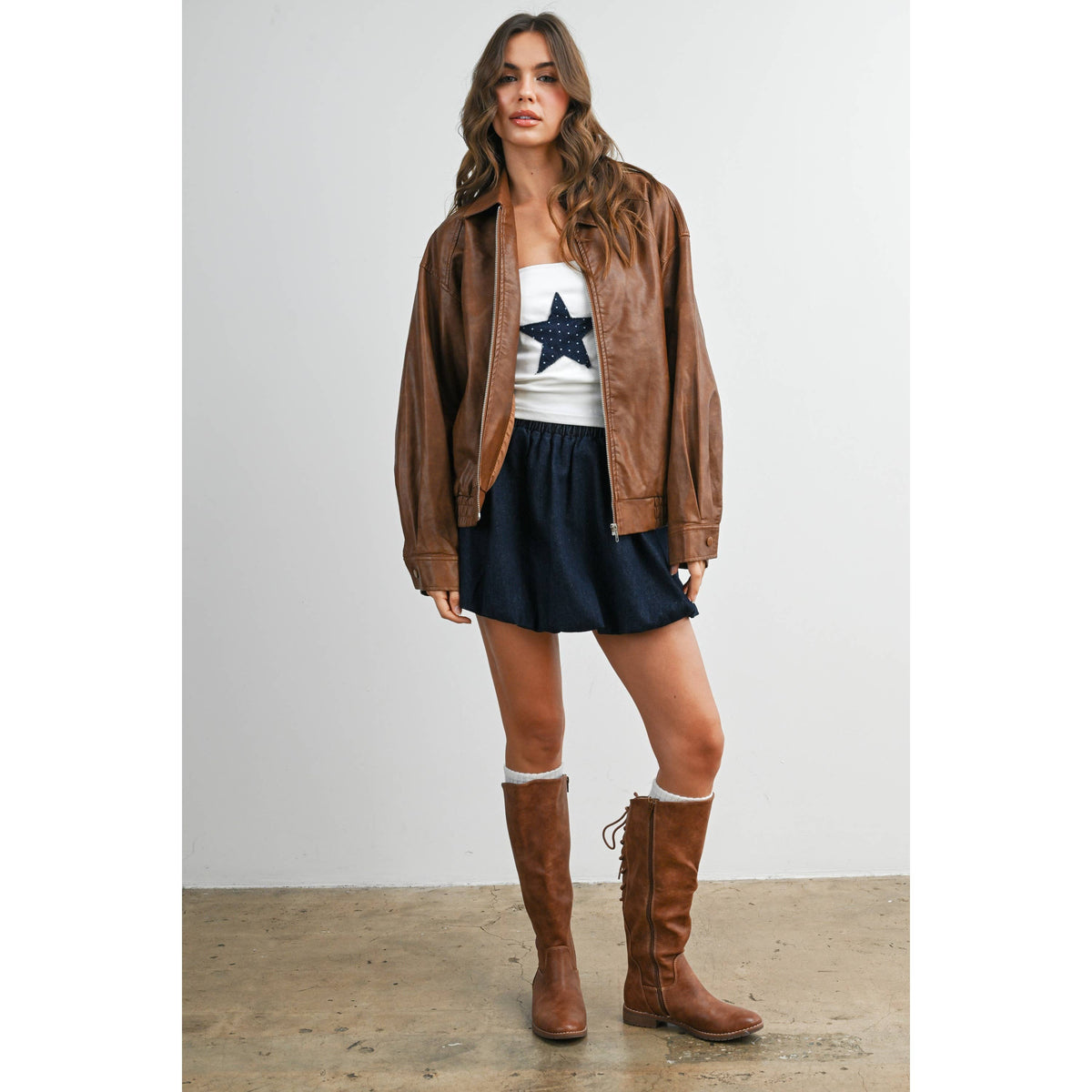 Alexandria Collared Leather Jacket