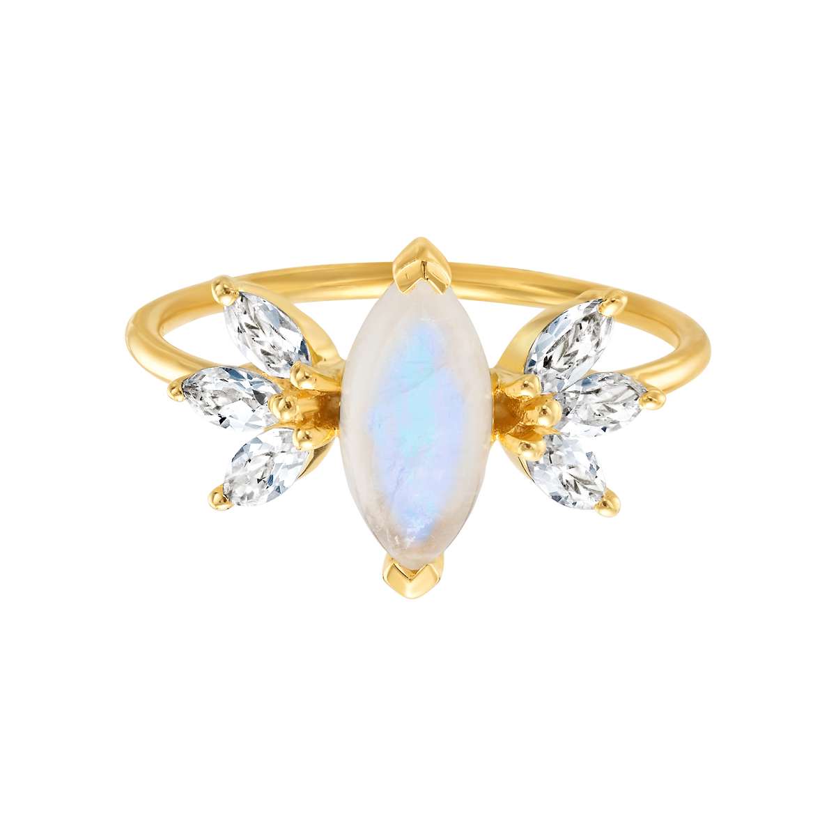 Rainbow Moonstone & Topaz Fly Away With Me Ring