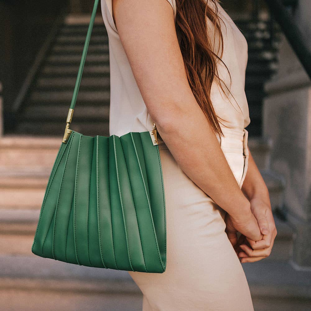 Carrie Ivory Pleated Shoulder Bag