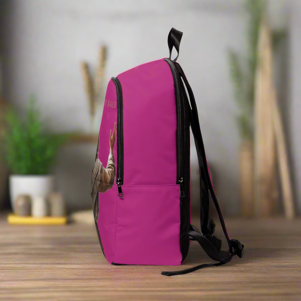 "Jesus Has My Back" Christian Backpack (Choose Pink Shade)