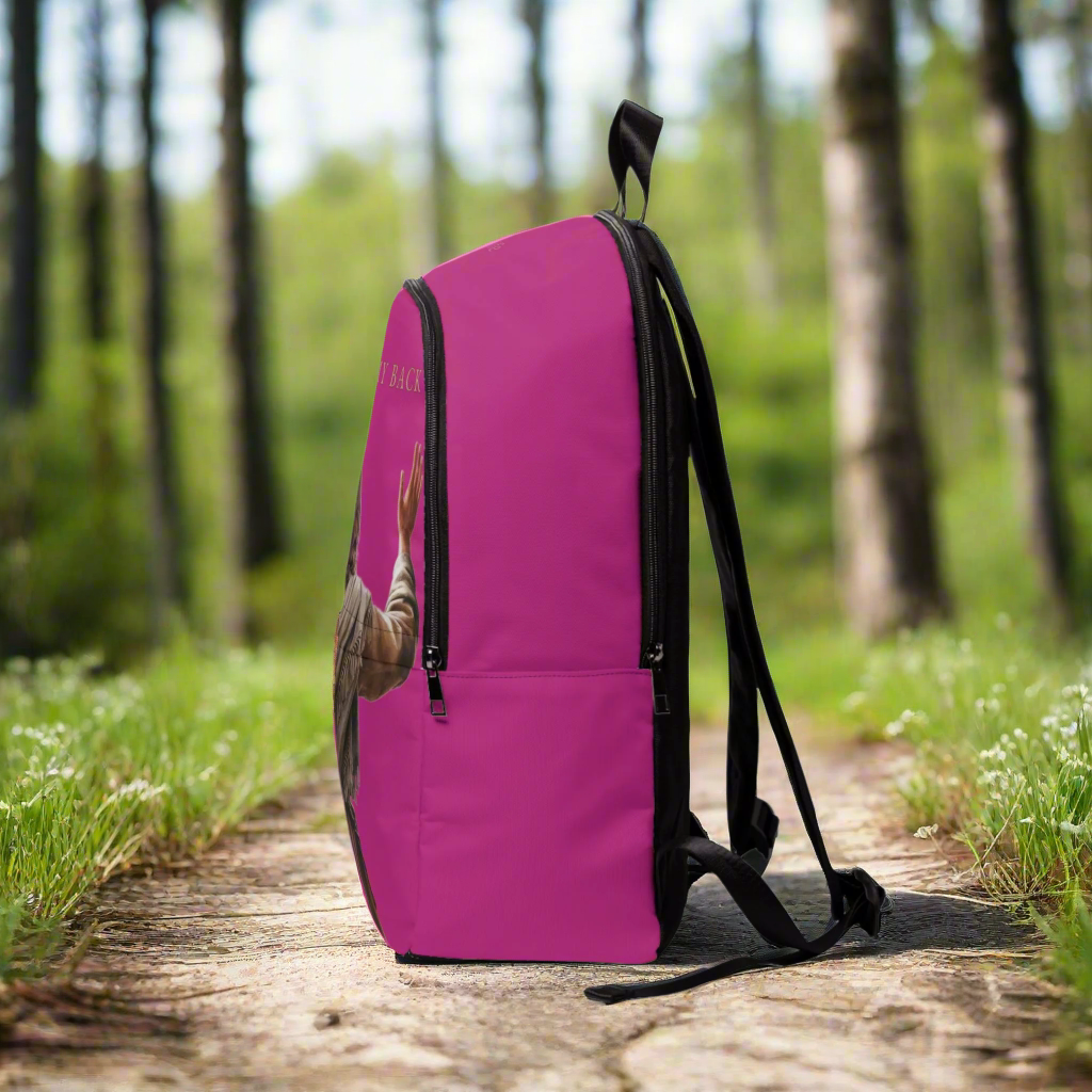"Jesus Has My Back" Christian Backpack (Choose Pink Shade)