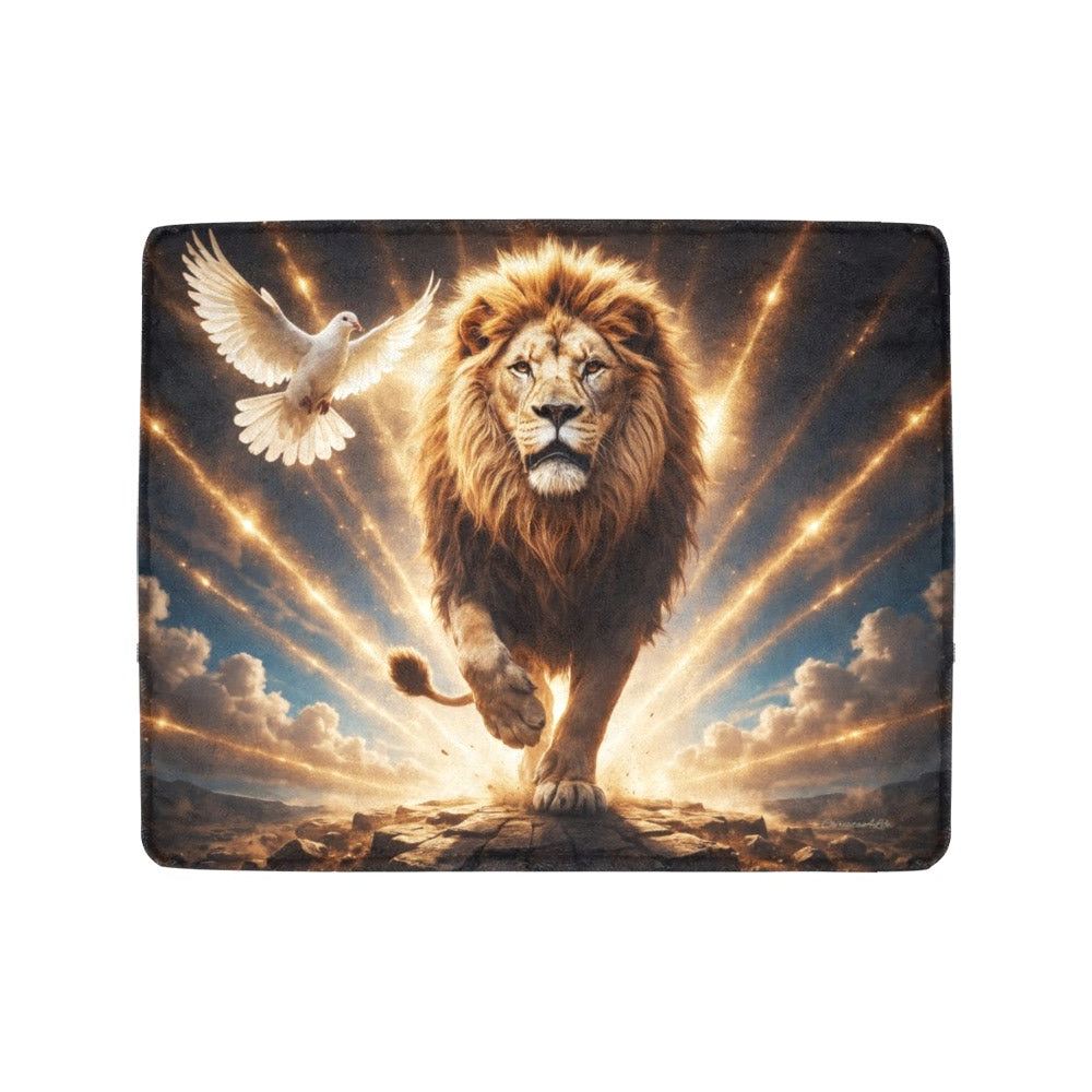 Lion of Judah, Holy Spirit, Clouds and Golden Rays -Ultra-Soft Micro Fleece Blanket (4 sizes)