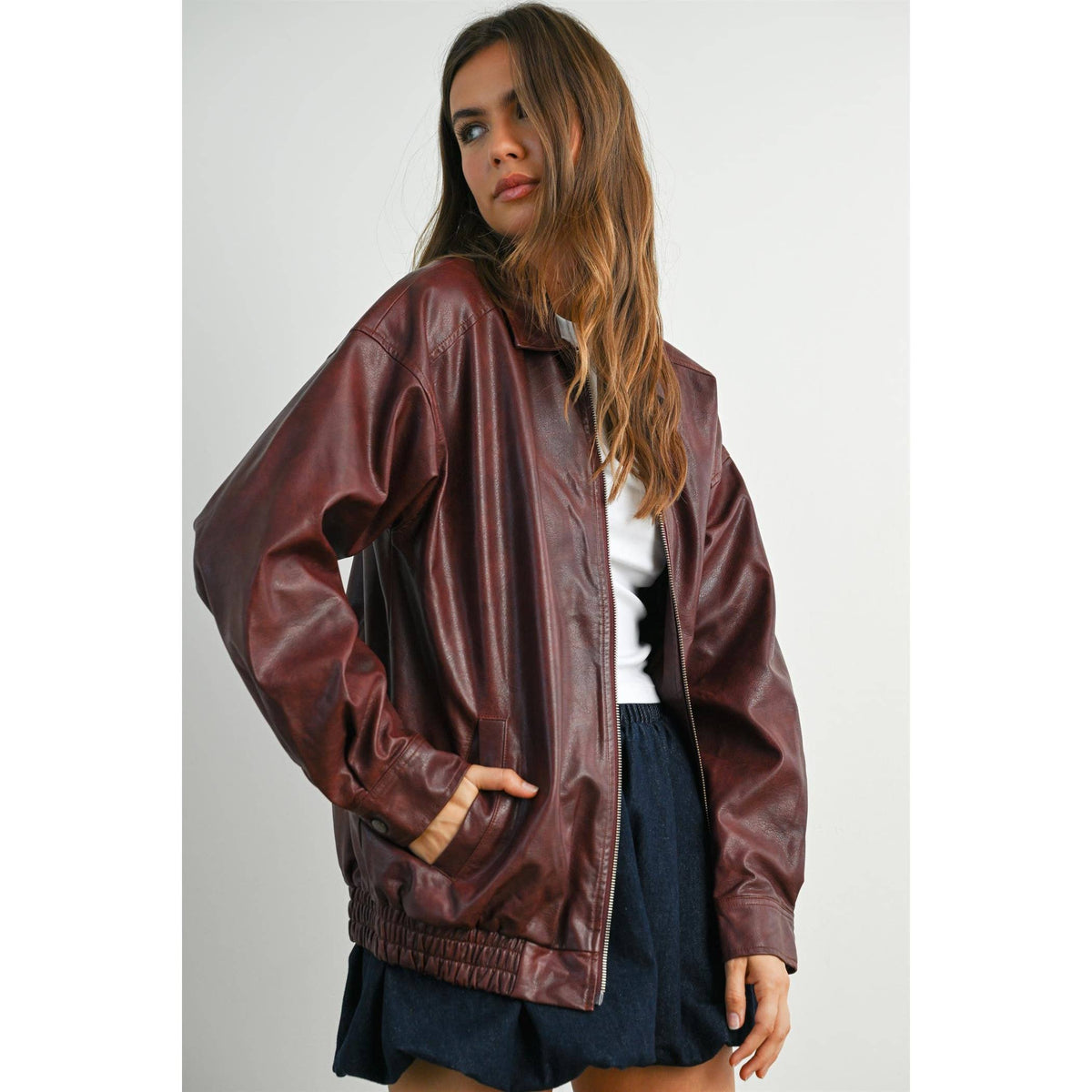 Alexandria Collared Leather Jacket