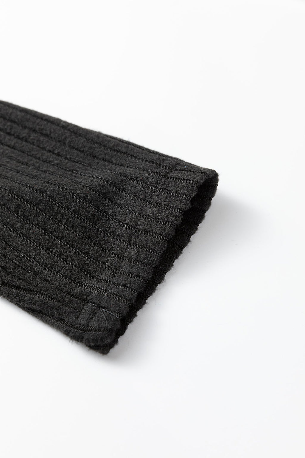 Black Ribbed Notched Neck Knit Long Sleeve Leggings Two Pieces Lounge Set