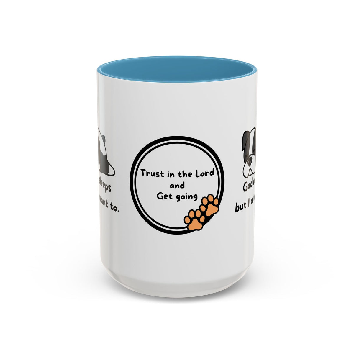 Christian "God never sleeps" 11 oz and 15oz Accent Mug, multiple colors, Christian Mug