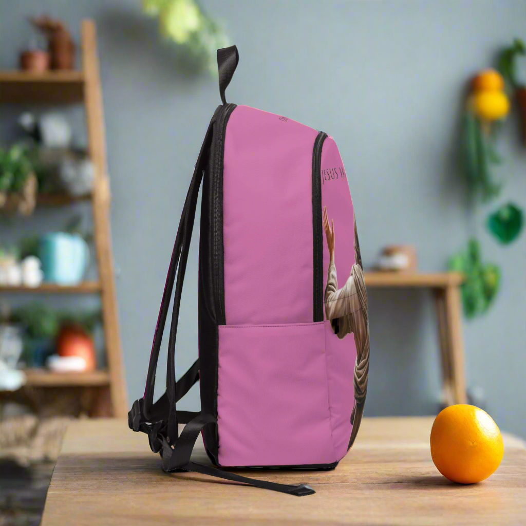 "Jesus Has My Back" Christian Backpack (Choose Pink Shade)