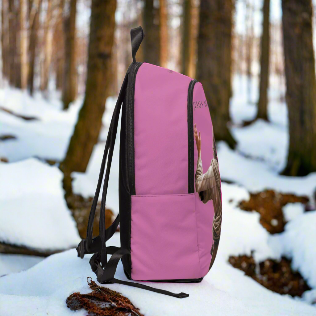 "Jesus Has My Back" Christian Backpack (Choose Pink Shade)