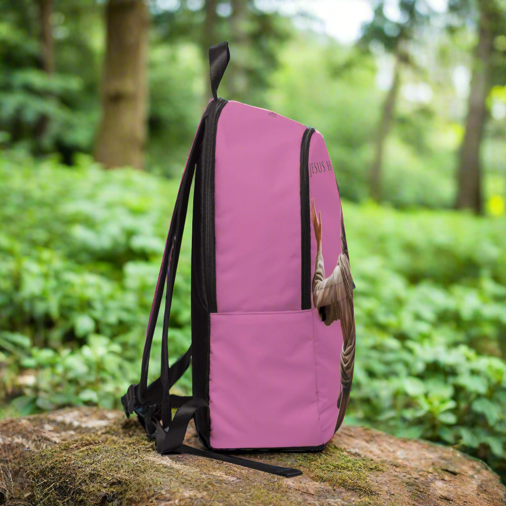 "Jesus Has My Back" Christian Backpack (Choose Pink Shade)