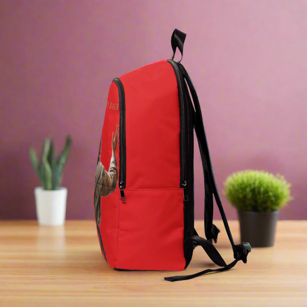 "Jesus Has My Back" Christian Backpack (Choose Red Shade)