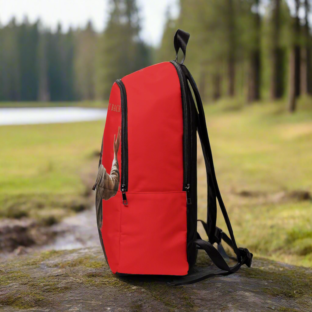 "Jesus Has My Back" Christian Backpack (Choose Red Shade)