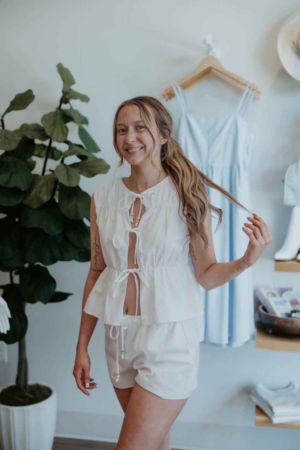 Cara Beaded Linen Shorts