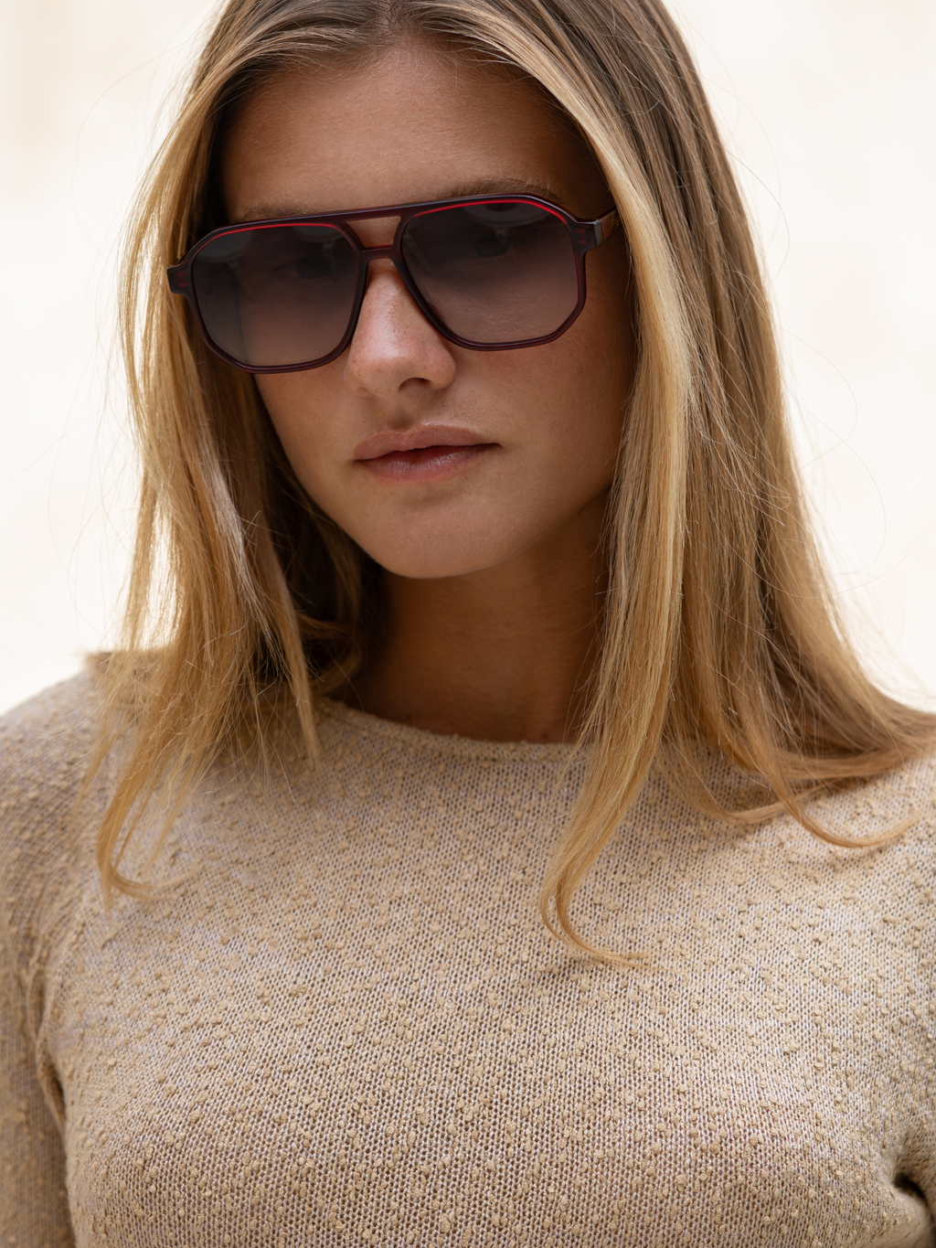 Billie Aviator Sunglasses - Dark Cherry