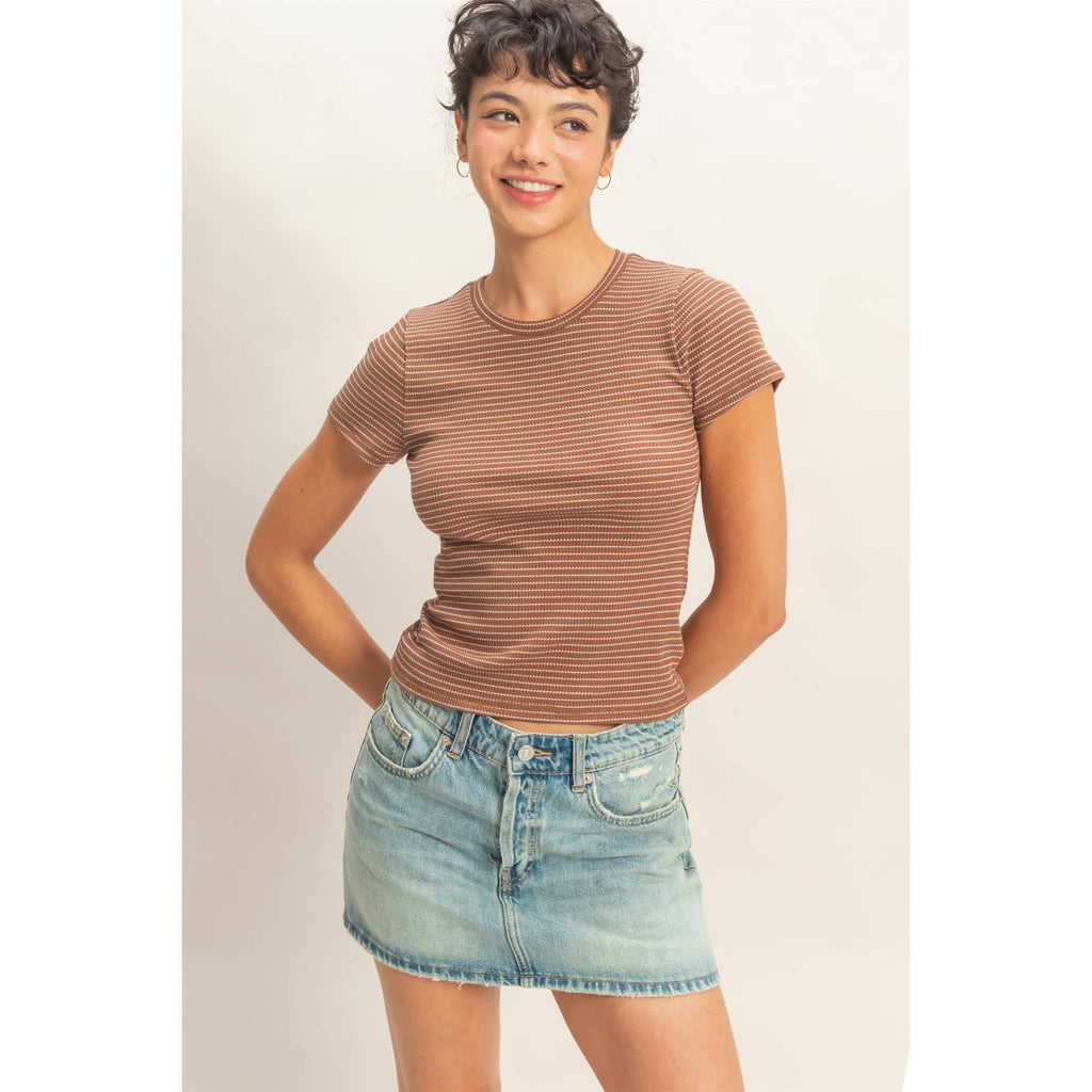 Cara Striped Ribbed Top