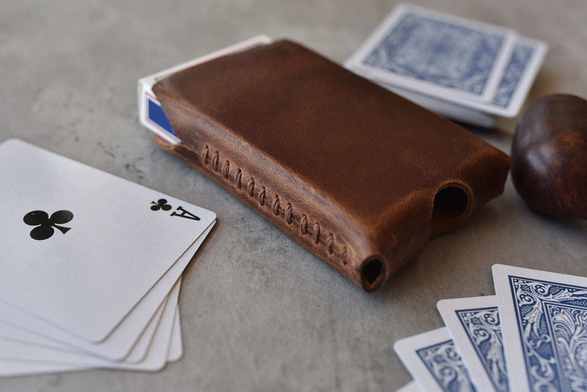 Playing Cards With Leather Sleeve