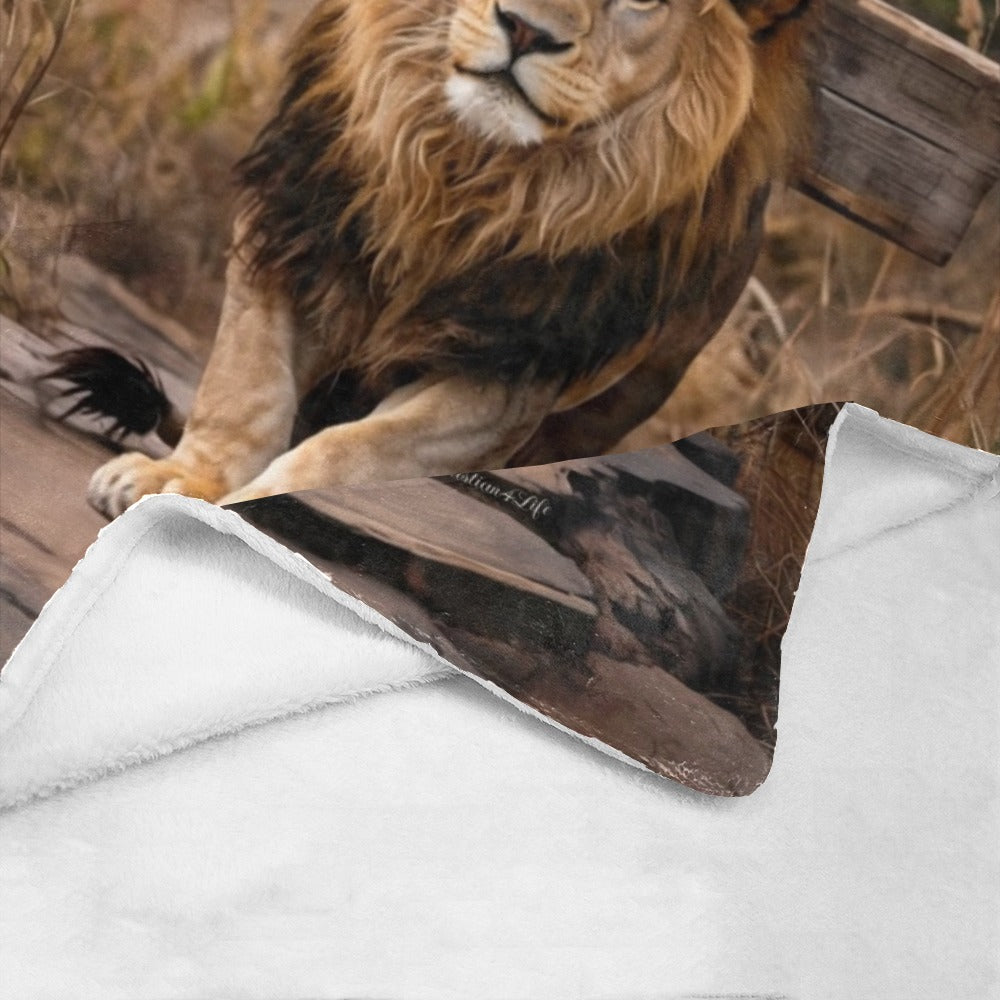 Lion of Judah, Rock and Cross - Ultra-Soft Micro Fleece Blanket (multiple sizes)