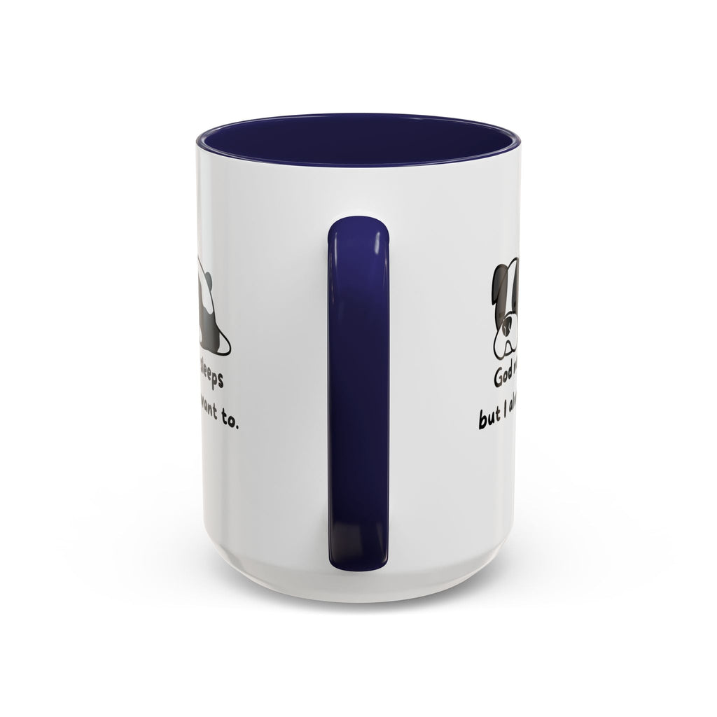 Christian "God never sleeps" 11 oz and 15oz Accent Mug, multiple colors, Christian Mug