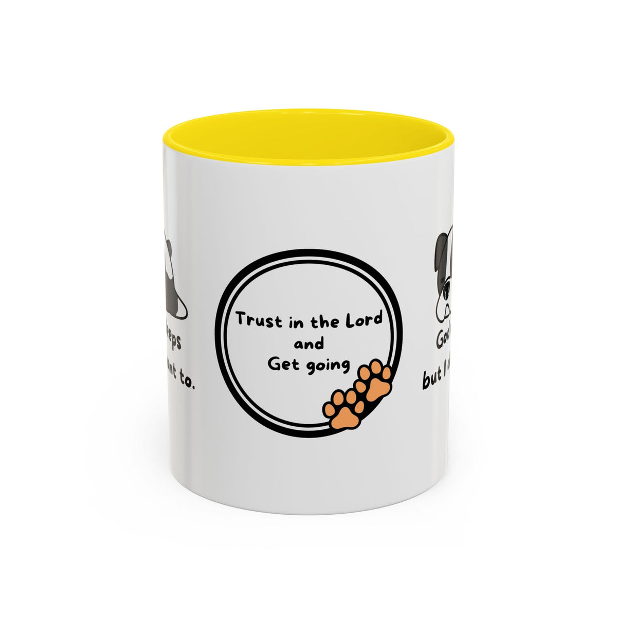 Christian "God never sleeps" 11 oz and 15oz Accent Mug, multiple colors, Christian Mug