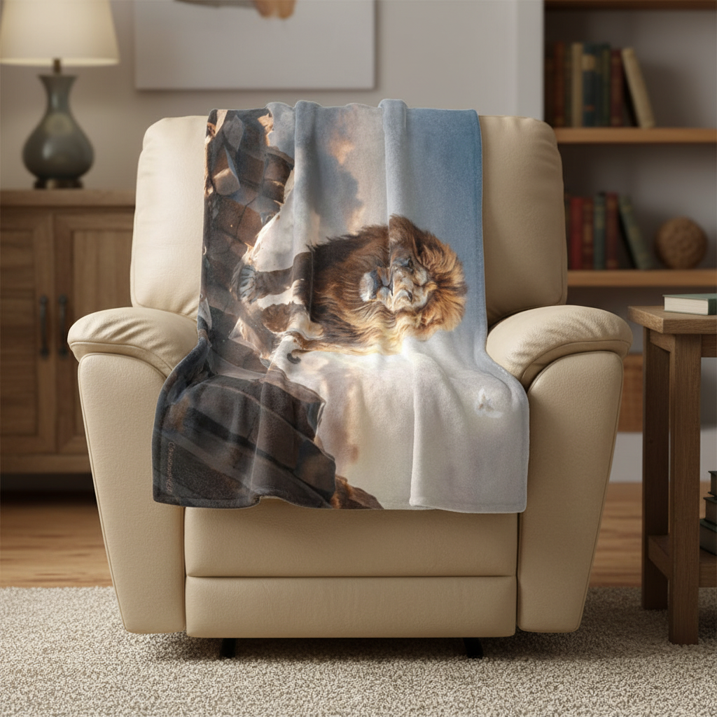 Lion of Judah and Holy Spirit Ultra Soft Micro Fleece Blanket (multiple sizes)
