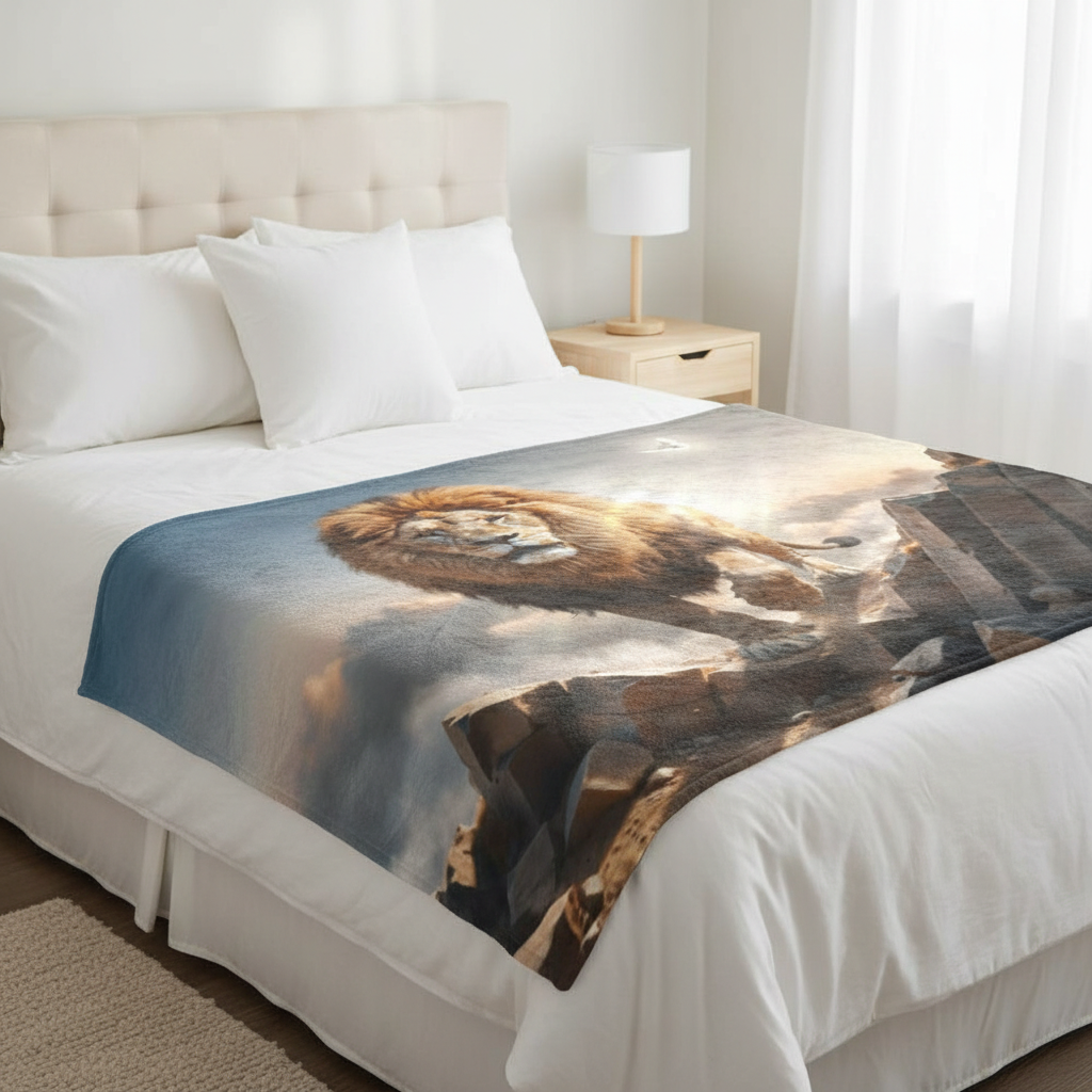 Lion of Judah and Holy Spirit Ultra Soft Micro Fleece Blanket (multiple sizes)