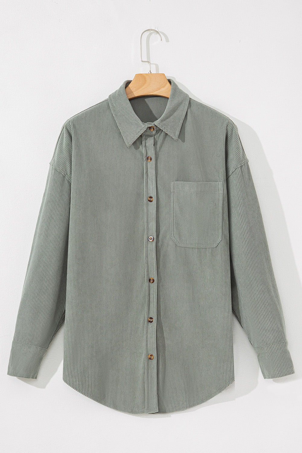 Pink Corduroy Button Pocket Shirt
