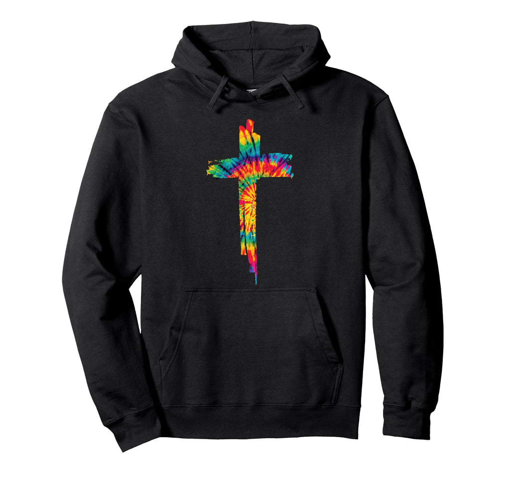 Jesus Christian Cross Tie Dye Rainbow Hoodie - Unique Graphic for Adults