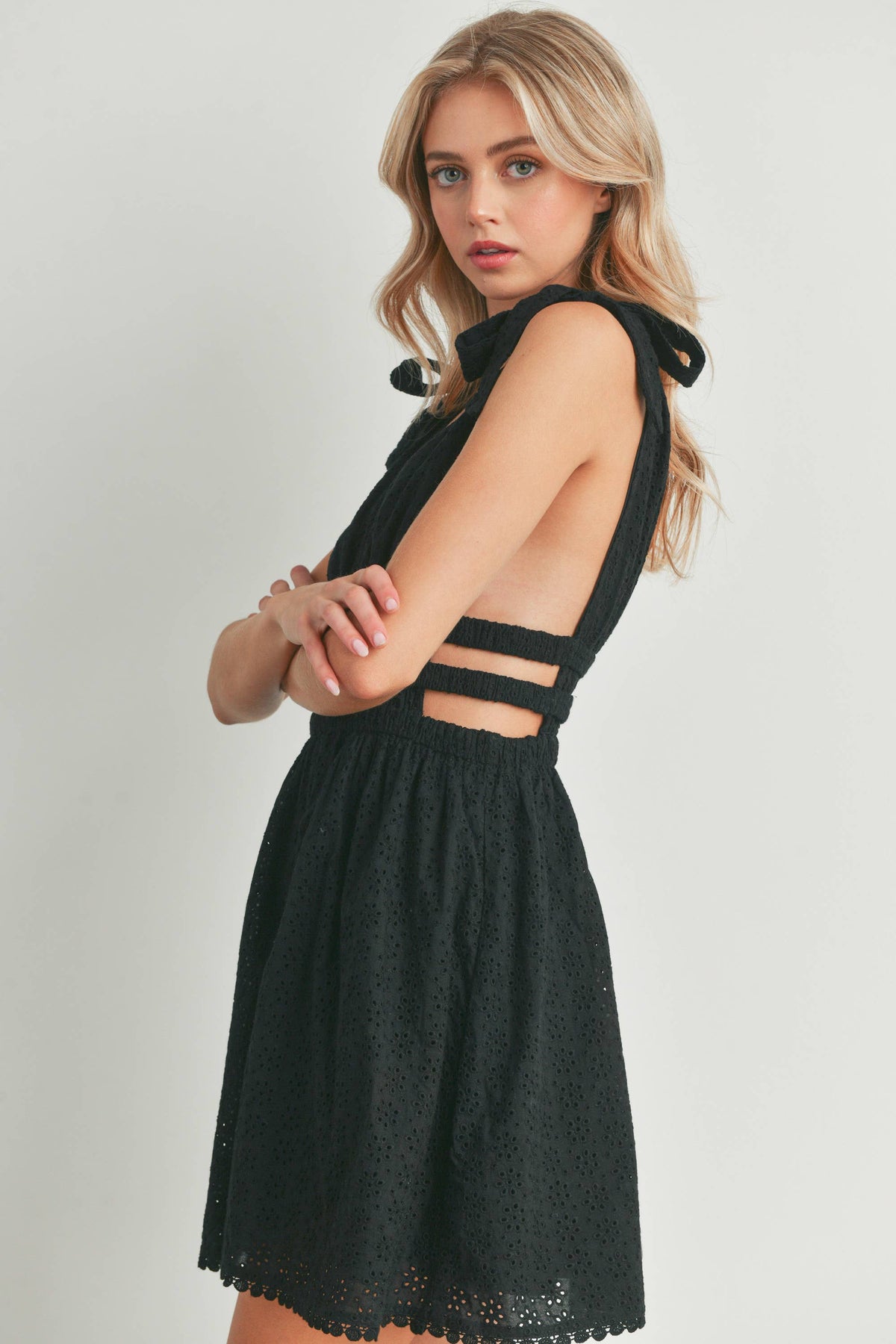 Ingrid Self-Tie Shoulder Dress