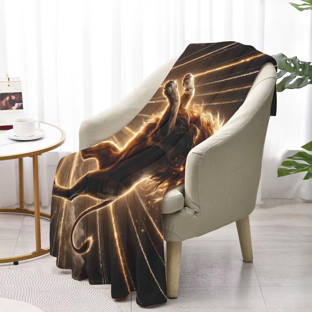 Lion of Judah and Holy Spirit with Golden Rays -Ultra Soft Micro Fleece Blanket (multiple sizes)