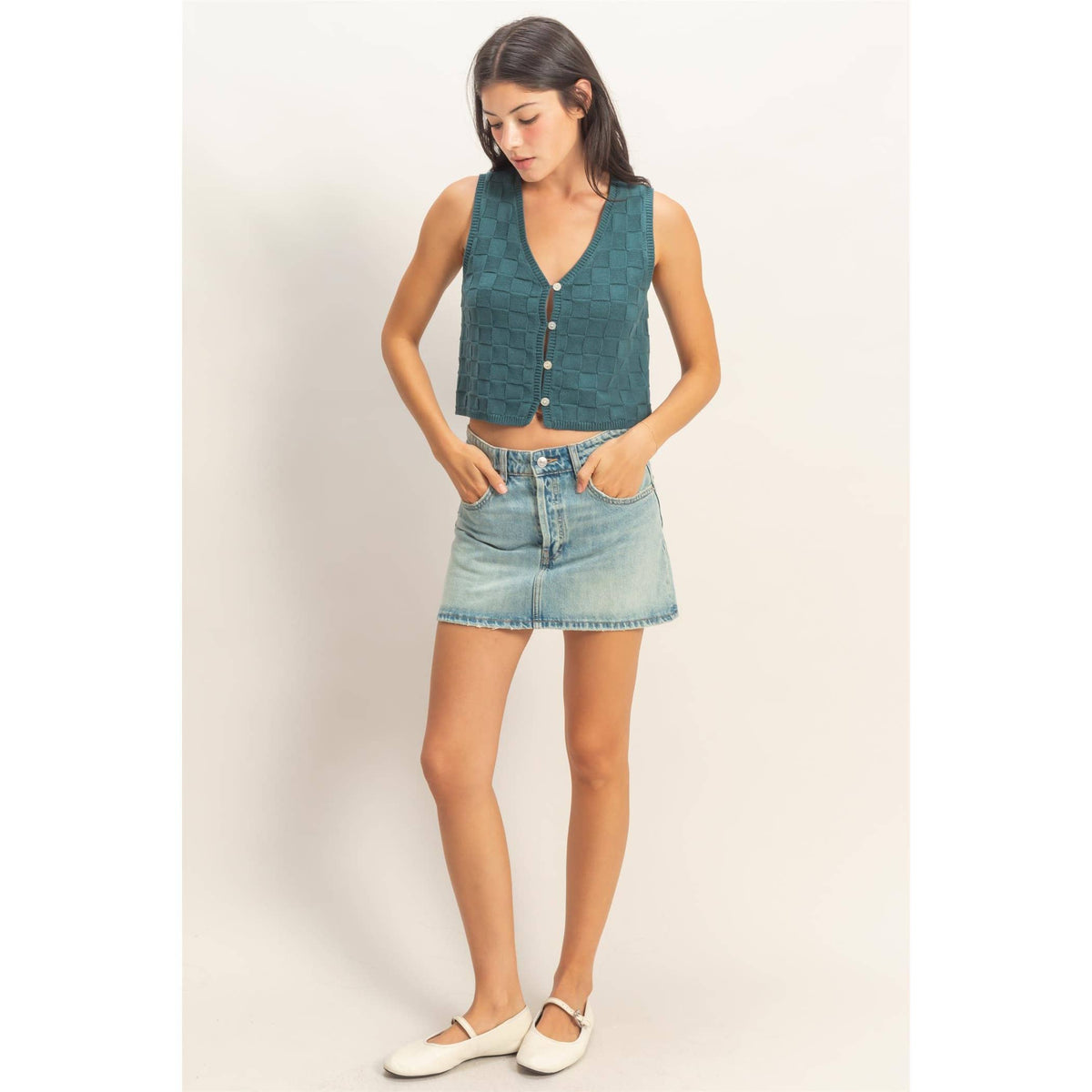 Kayla Basket Weave Vest