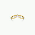 Gold Rings - Arched Triangle - White Opal